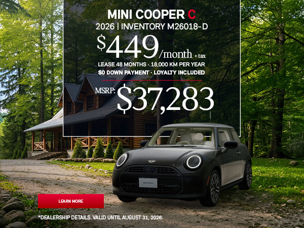 Bannière de MINI Cooper C 2026